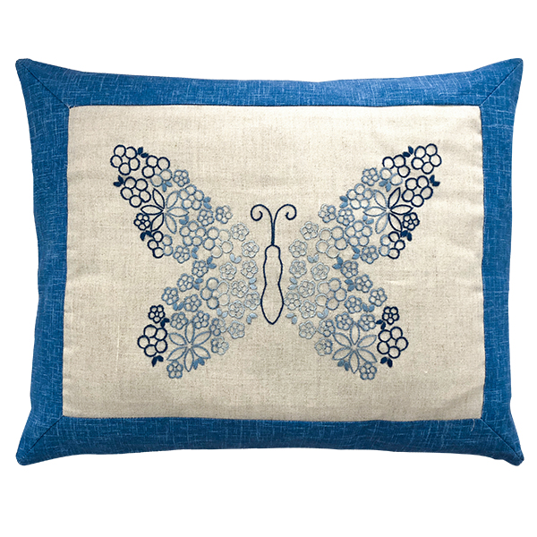 Embroidered Butterfly Cushion